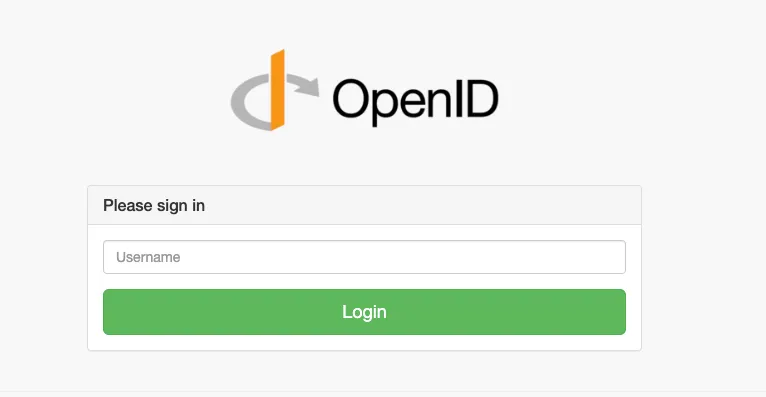 The Notakey sign-in screen for a passwordless service: a username field and a Login button — no password field at all.